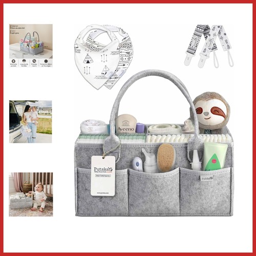 Baby nappy caddy organizer set - caddy,
